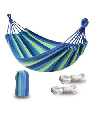 Portable Outdoor Camping Hammock With Straps Carabiners For Patio Yard Travel
