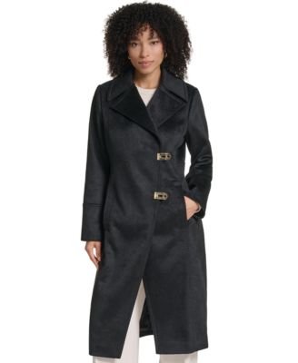 Women's Long Wool-Blend Toggle Coat