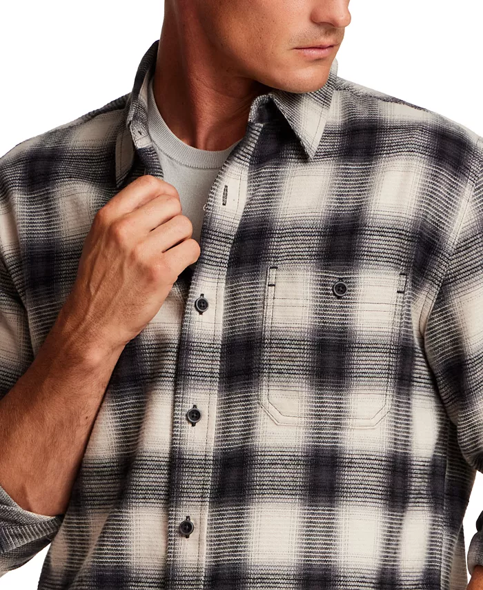 Men's Waffle Flannel Plaid Shirt - thumbnail 5
