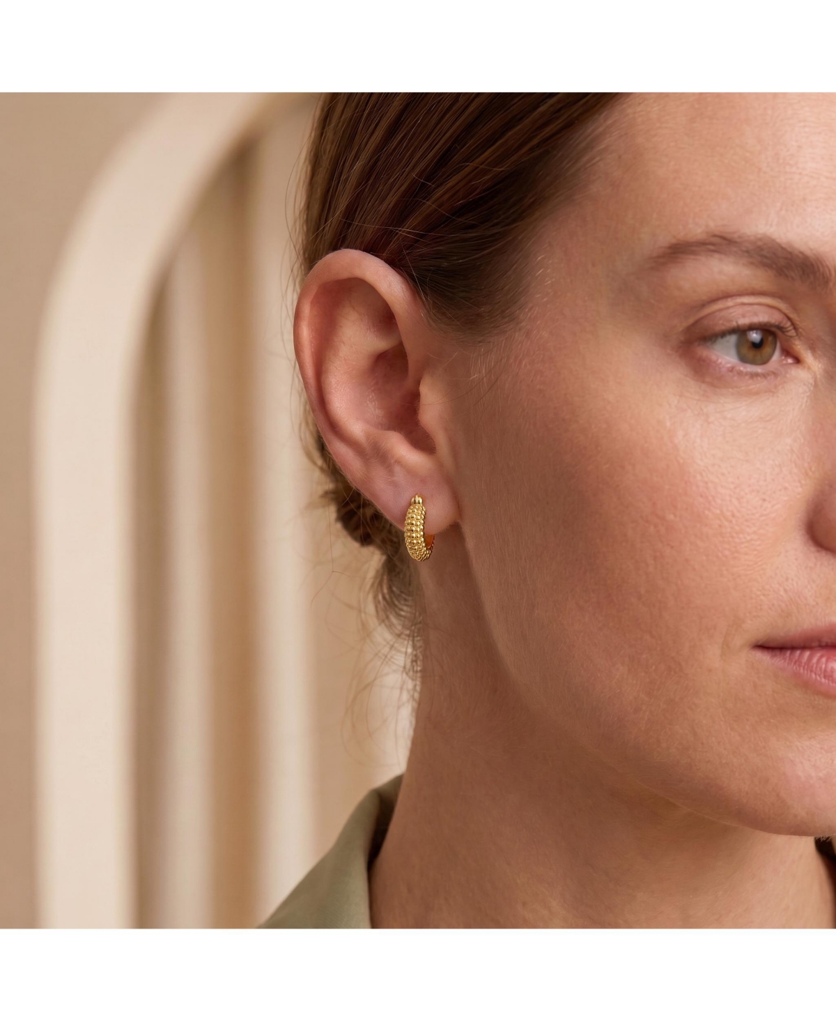 Exquisite Extra Mini Huggee 14K Gold-Plated Bead Hoop Earrings