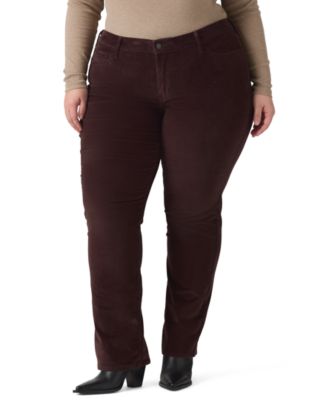 Plus Size Classic Straight Corduroy Straight-Leg Jeans