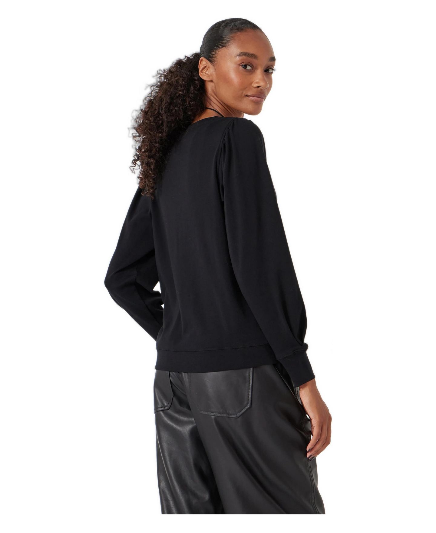 Женский топ Hush Emily Puff Sleeve Relaxed, цвет: Чёрный — фото 3