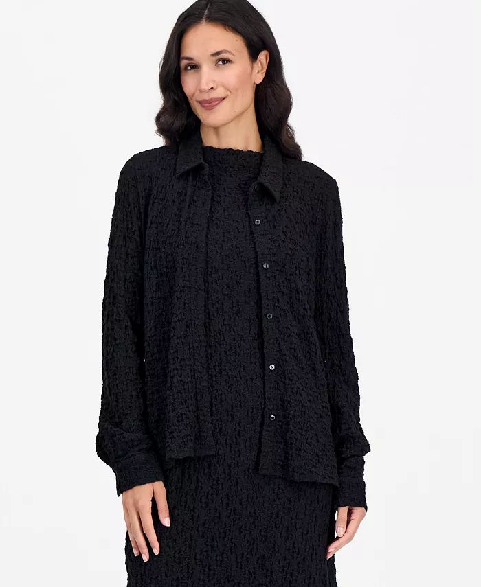 Women's Long-Sleeve Classic Collar Slim Blouse - thumbnail 3