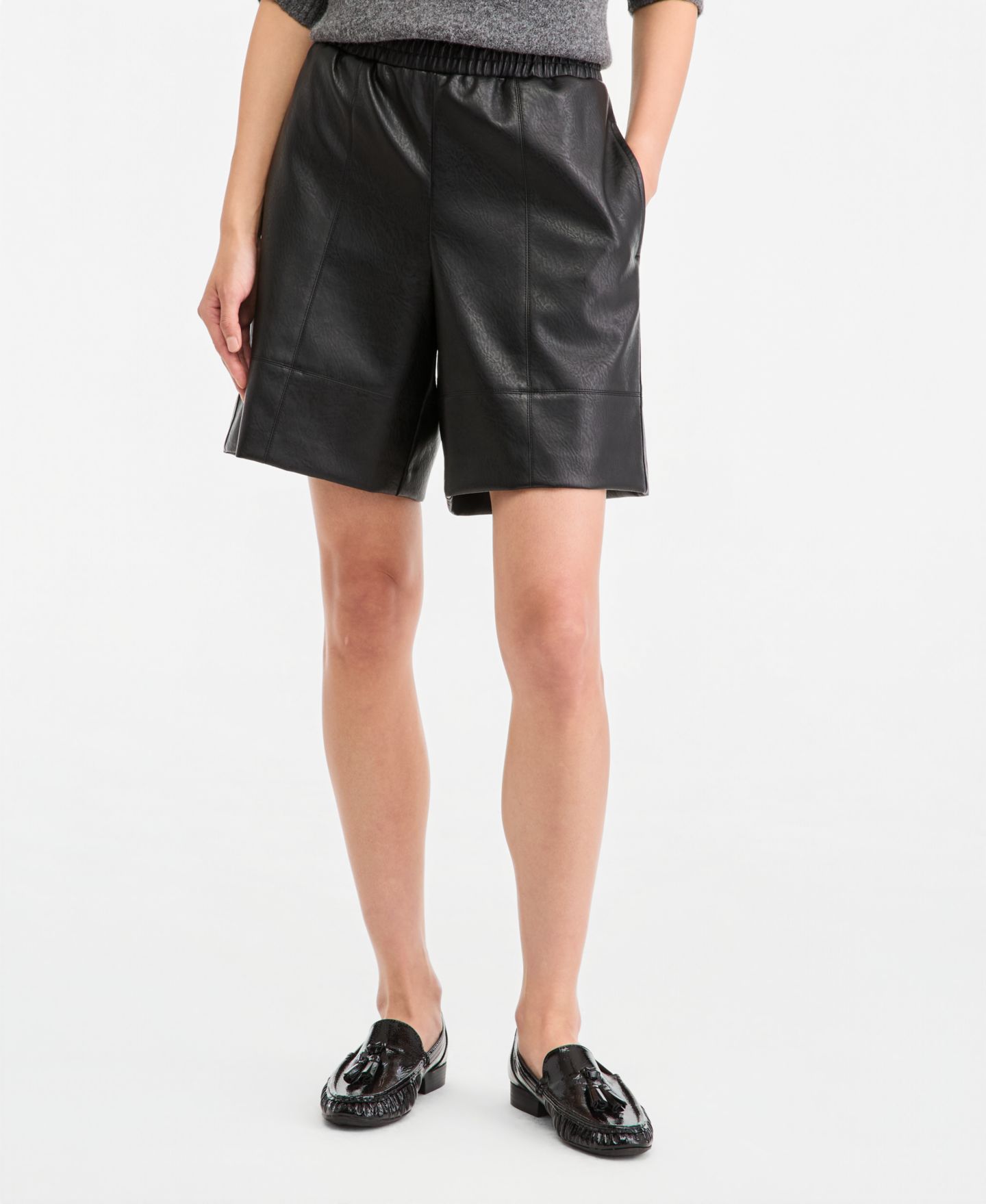 Женские шорты On 34th High-Rise Pull On Faux Leather, цвет: Глубокий чёрный — фото 3