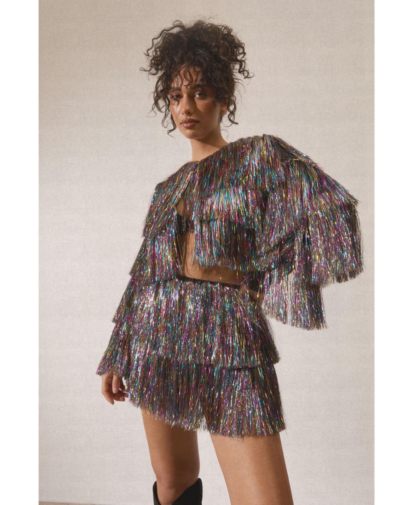 Женские шорты Nasty Gal Tinsel Tiered, цвет: Разноцветный — фото 5