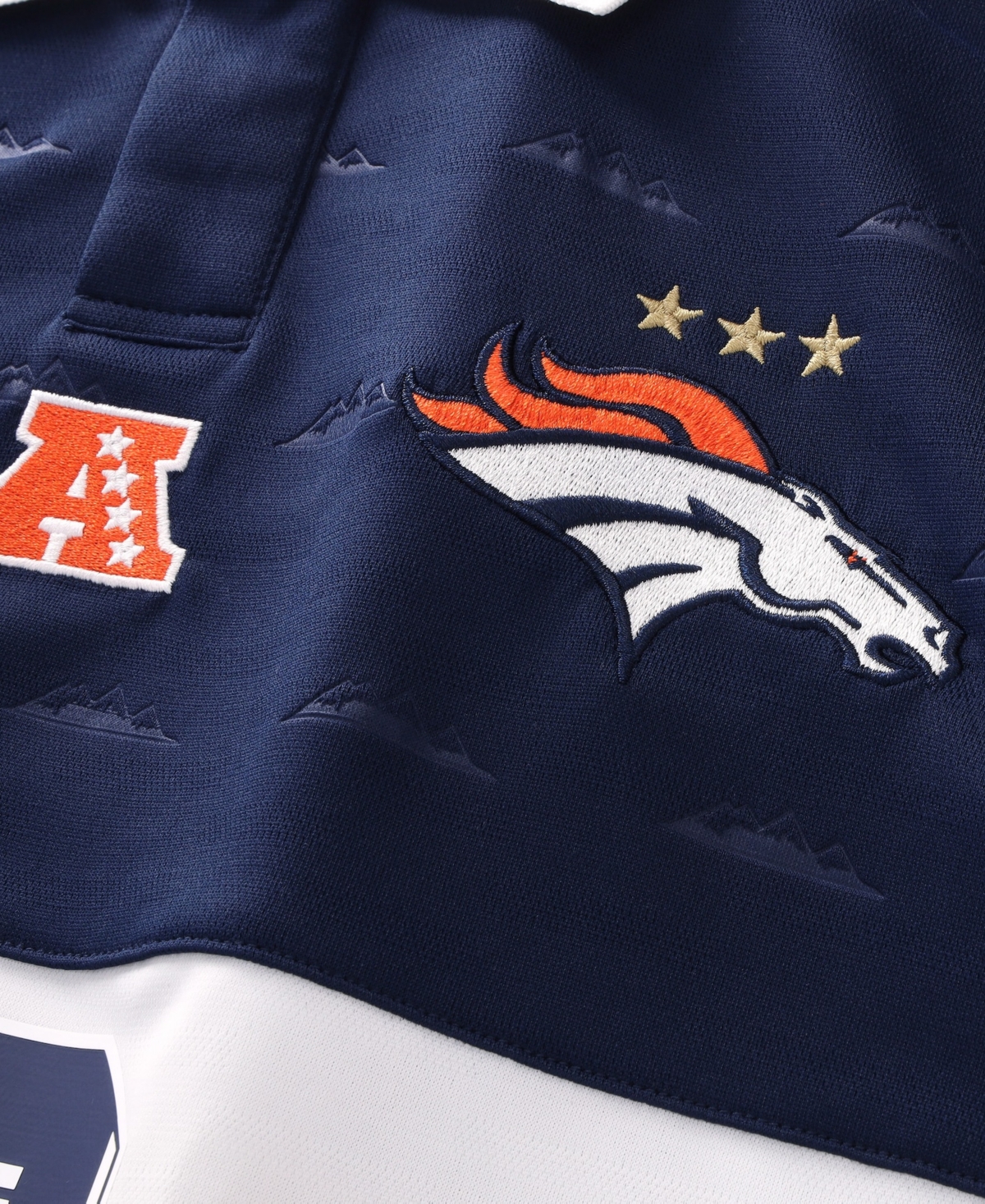 Fanatics Big Boys and Girls Navy Denver Broncos Football x Collared Fan Top