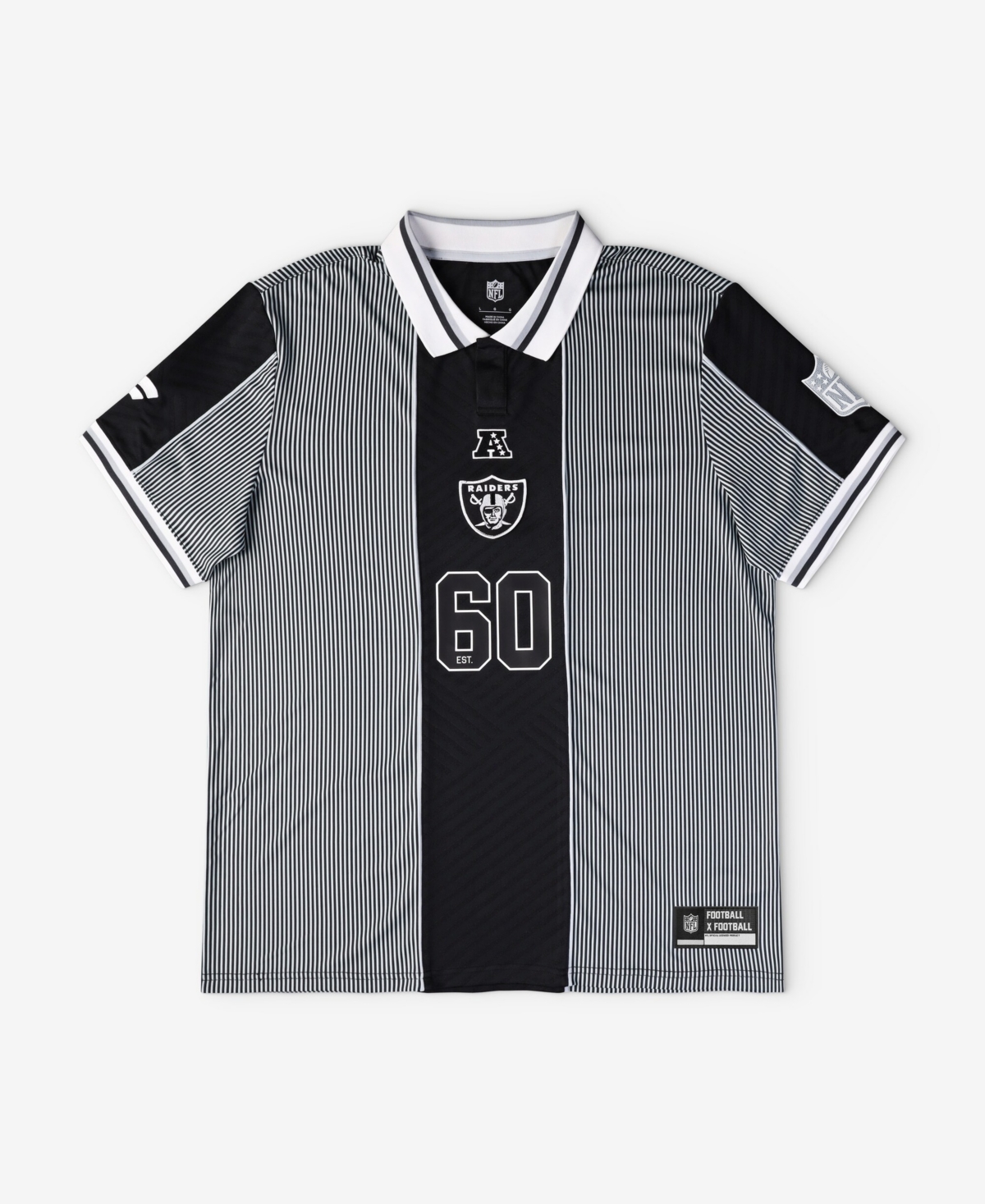 Fanatics Big Boys and Girls Silver/Black Las Vegas Raiders Football x Football Collared Fan Top - Pewter