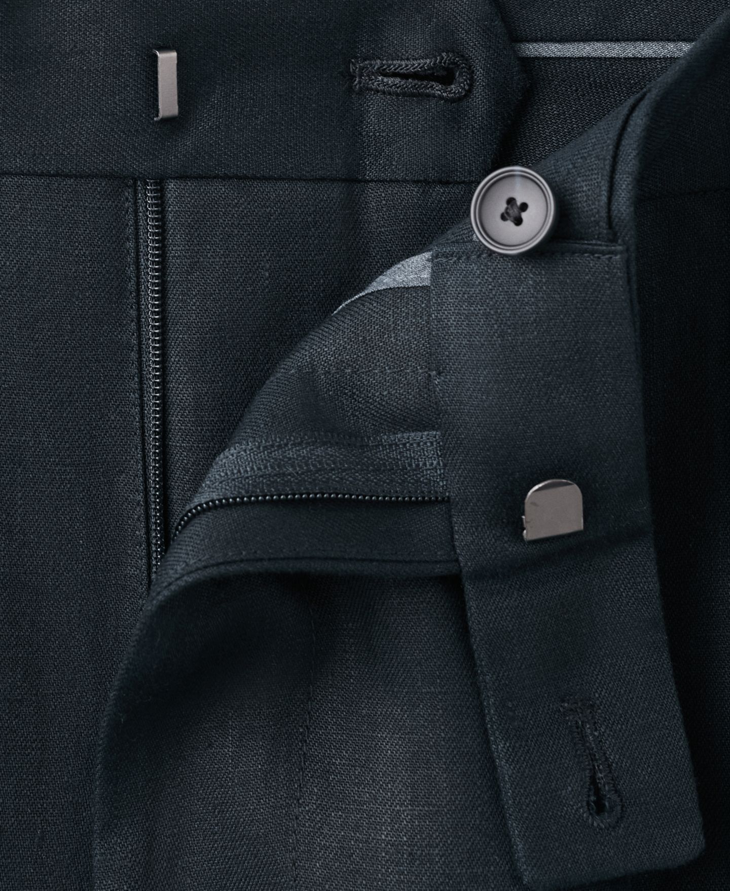 Мужские брюки Mango Adjustable Bands Linen Suit, цвет: Тёмно-синий — фото 3