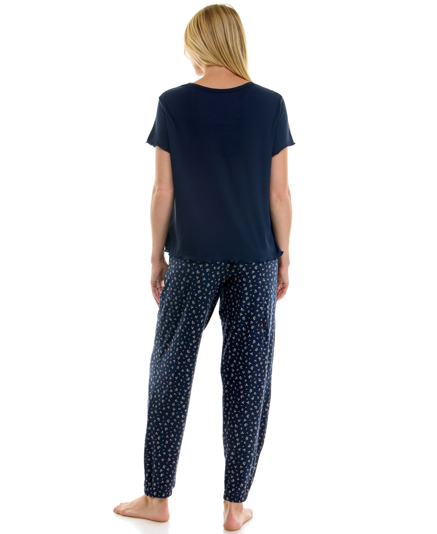 Женские брюки Roudelain Triple Soft Knit Print Jogger Pants, 29" Inseam, цвет: Itsy Bitsy Ditsy/ Peacoat — фото 7