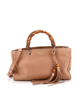 Medium Bamboo Shopper Tote Leather
