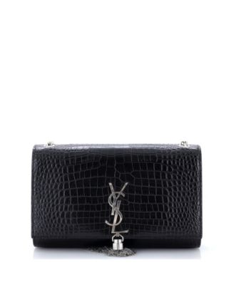 Medium Classic Monogram Tassel Crossbody Bag Embossed Leather