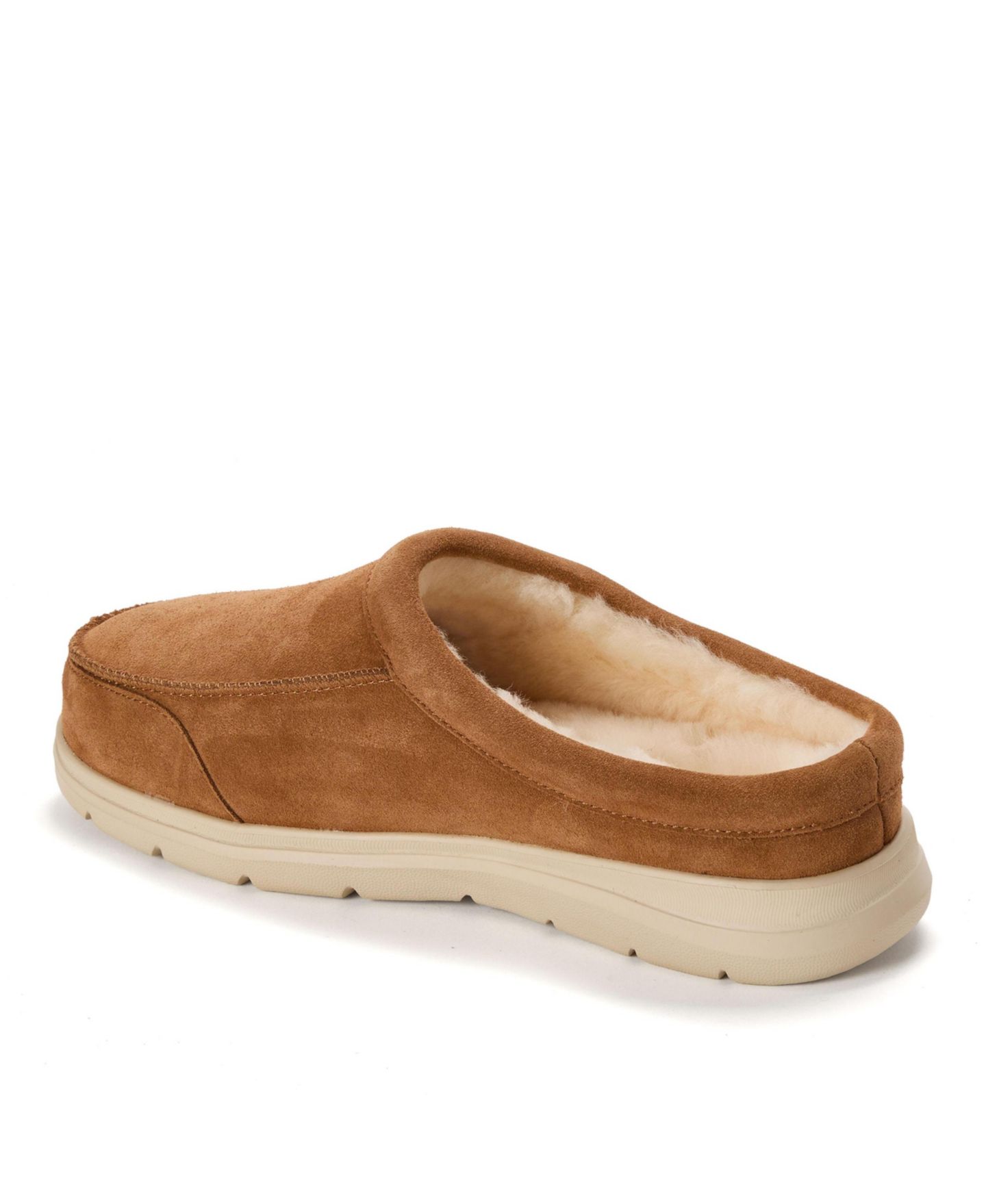 Мужские сабо Dearfoams Fireside by Lithgow Genuine Shearling Clog, цвет: Каштановый — фото 6