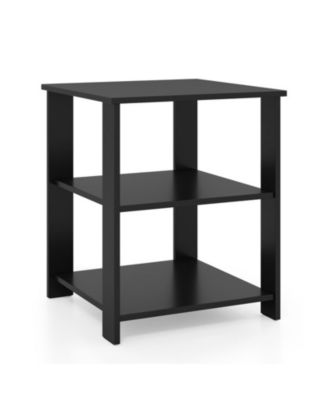 3-Tier Modern Nightstand Square Side Table with Open Storage Shelves