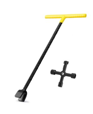 Water Meter Key 4-Way T-Handle Shut Off Tool