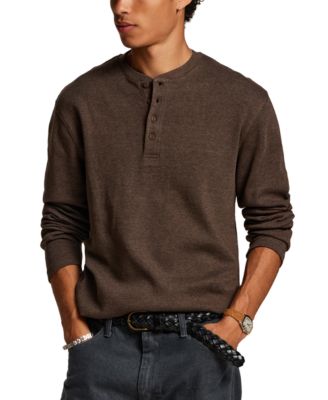 Men's Waffle Henley Long-Sleeve Shirt