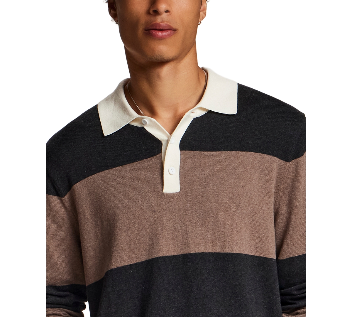 Weatherproof Vintage Men's Cotton Cashmere Rugby Polo Sweater