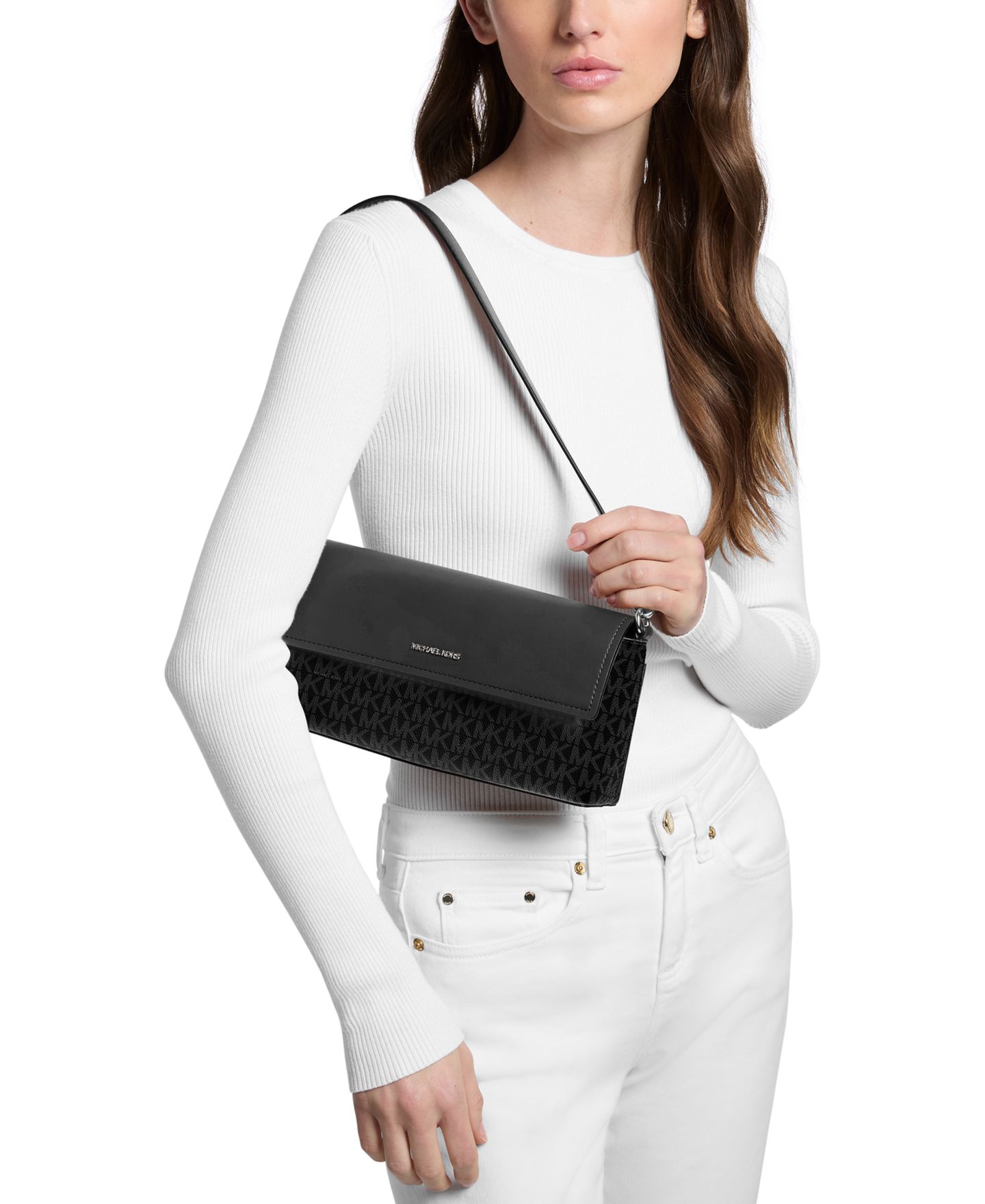 Женская сумка Michael Kors MICHAEL Nabela Small Convertible Pouchette Crossbody Handbag, цвет: Чёрный — фото 2