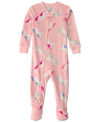 Carters Baby Girls' Unicorn 2-Way Zip Dream Plush Snug-Fit Footed Pajama