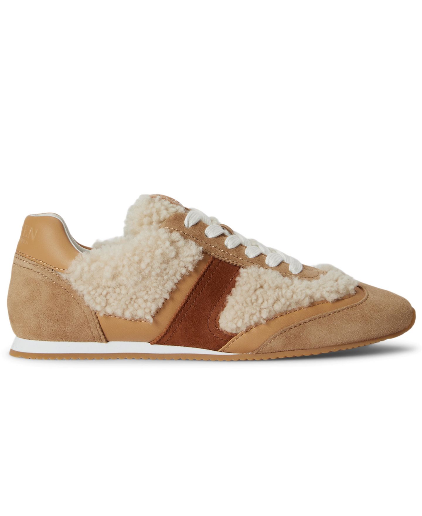 Женские кроссовки Lauren Ralph Lauren Dani Low Profile Shearling, цвет: Натуральный / Верблюжий — фото 2