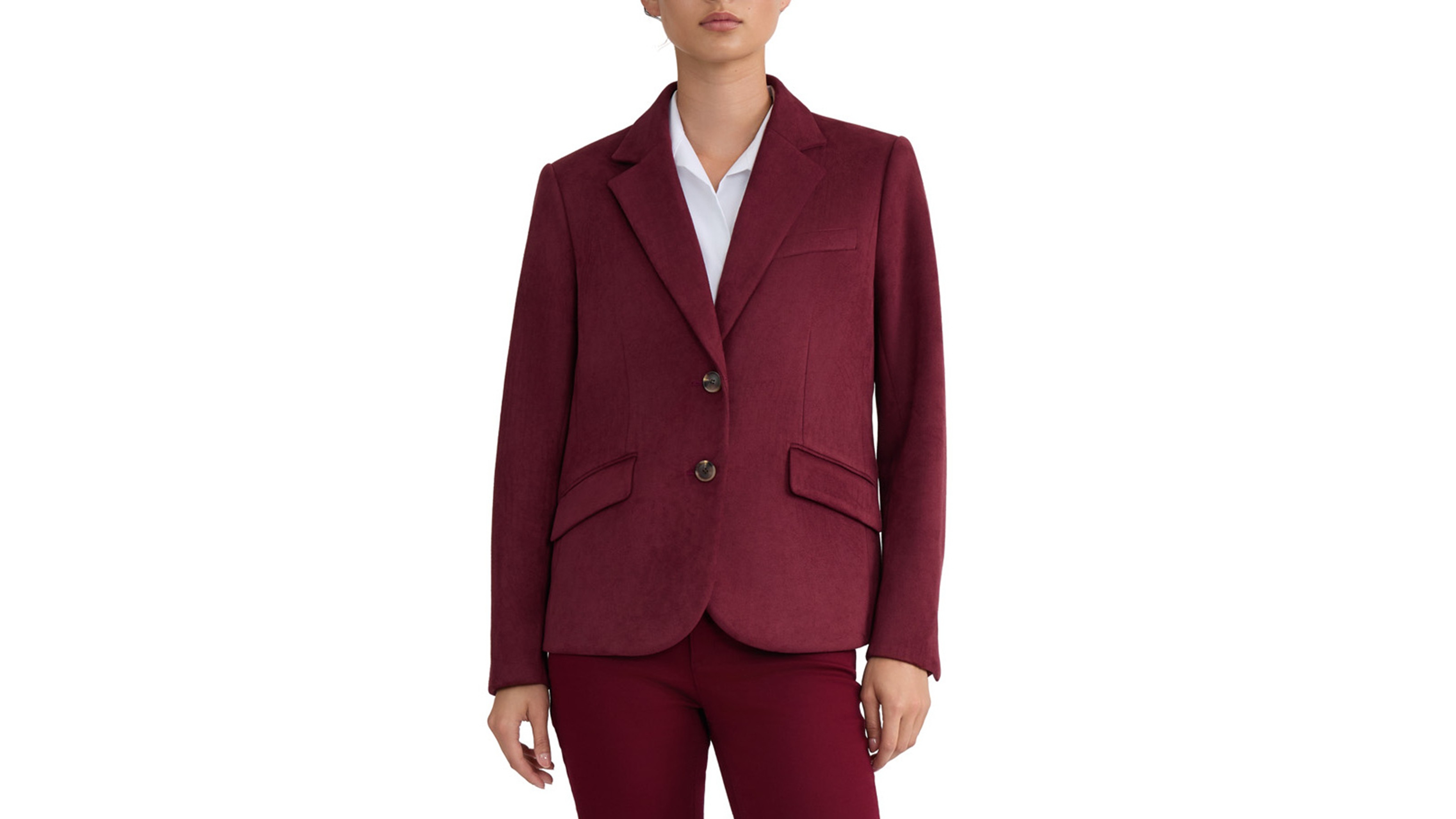 Jones New York Women's Suede Notch-Collar Two-Button Jacket