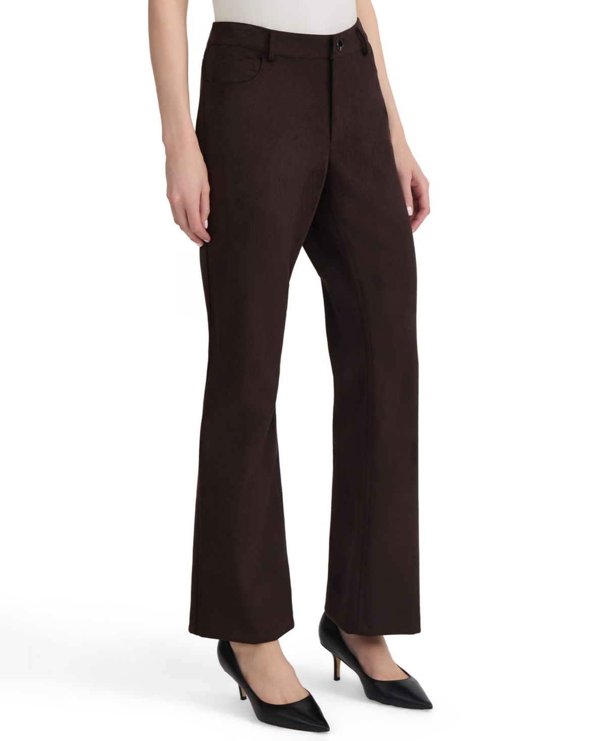 Jones New York Women's Ff Lexington Bootleg Bootcut Mid-Rise Scuba-Suede Pants