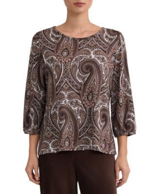 Women's 3/4-Sleeve Paisley Blouse
