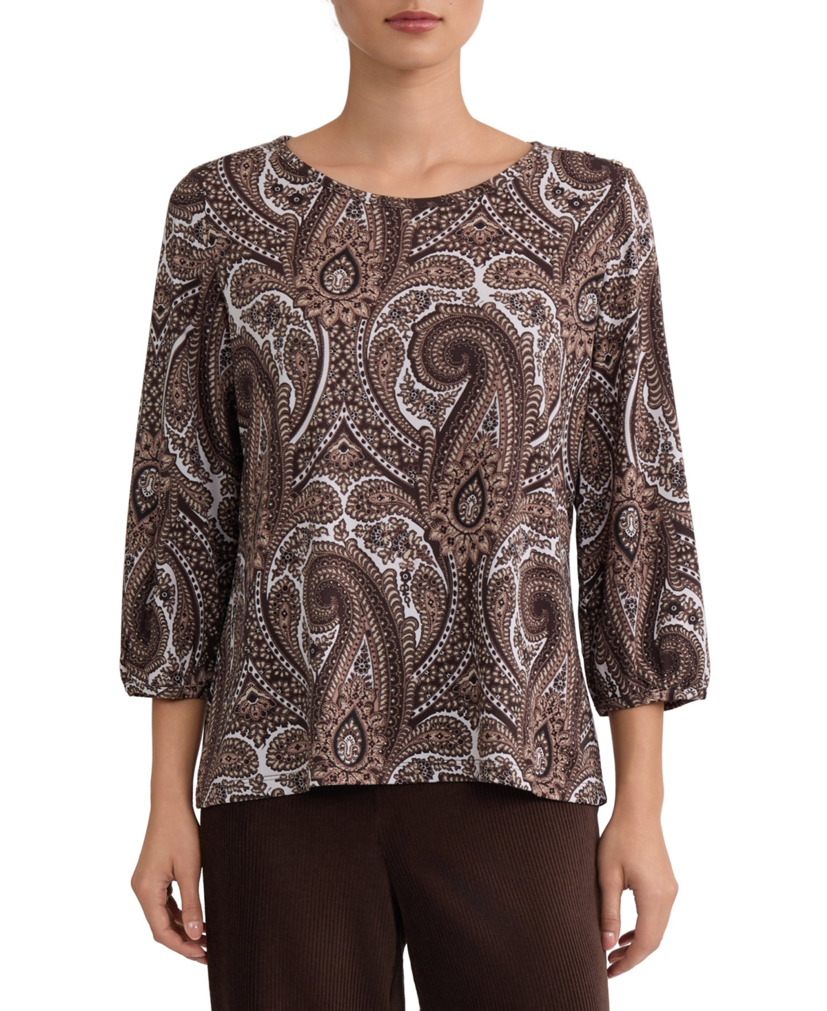 Jones New York Women's Round Neck Top