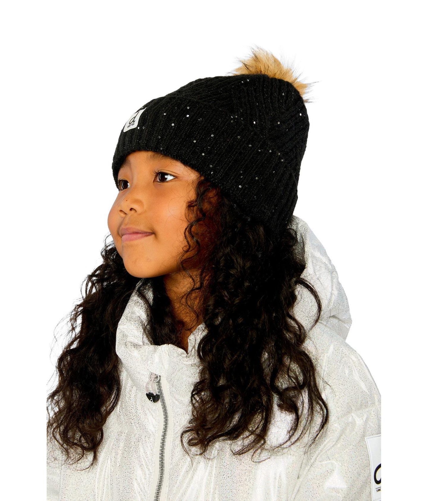 Шапка Deux par Deux Winter Knit Hat для девочек, цвет: Чёрный — фото 2