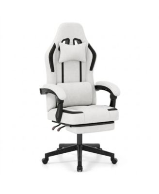 Ergonomic Video Game Chair with Headrest and Footrest for Home Office