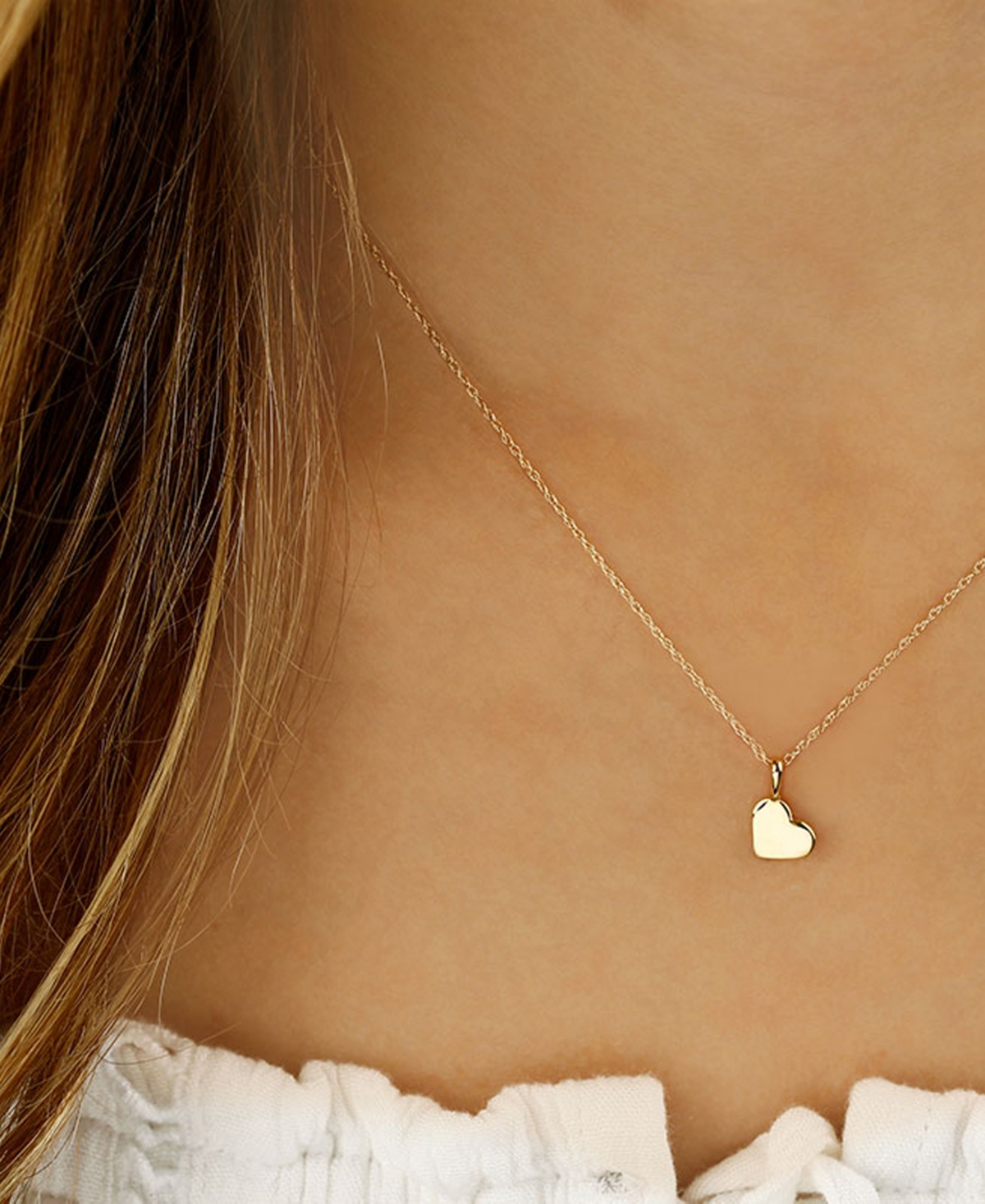 Macy's Heart Pendant Necklace in 14k Yellow Gold