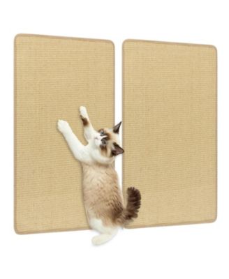 2 Piece Cat Scratcher Mat Set Natural Sisal Pads