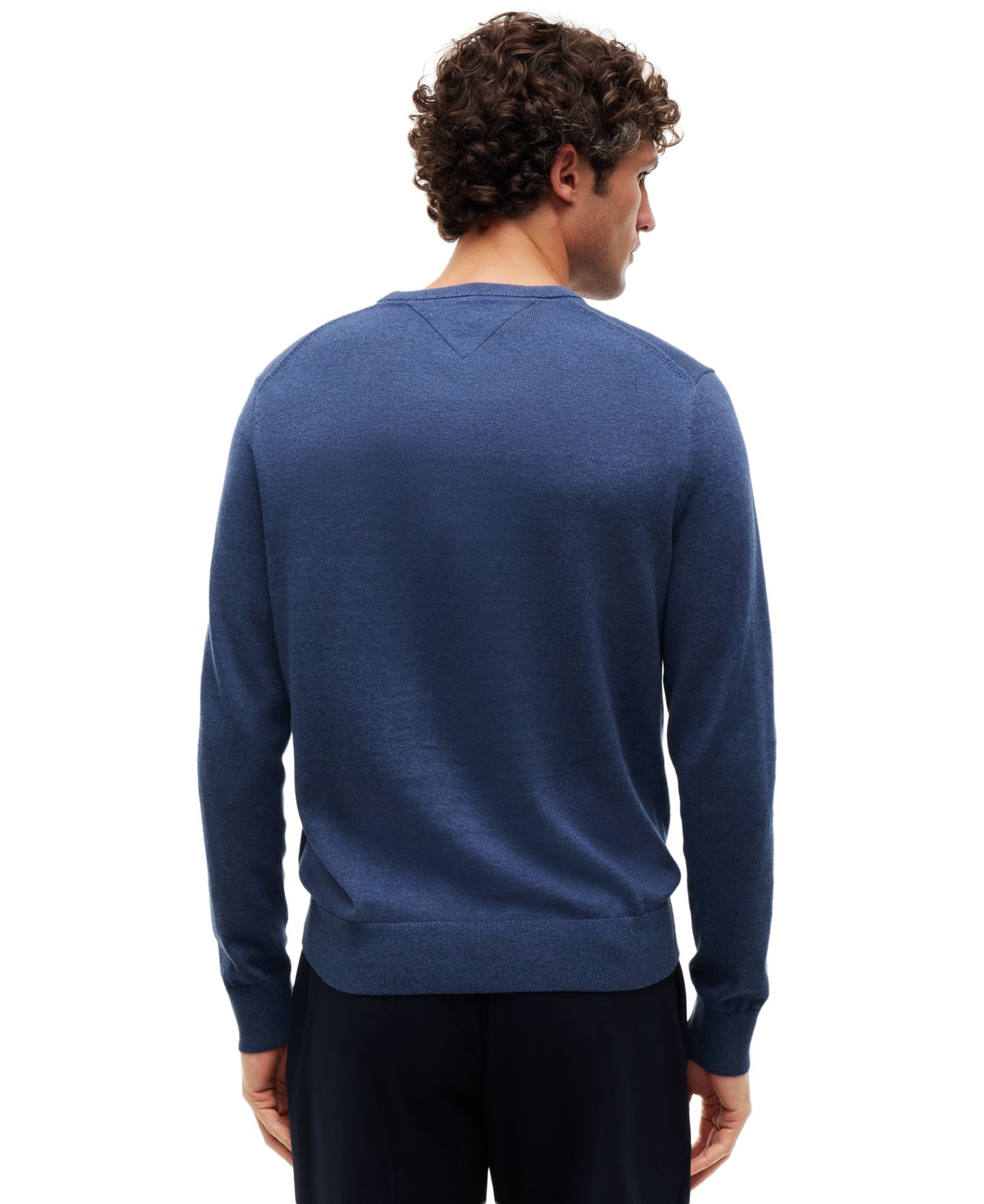 Мужской свитер Tommy Hilfiger Essential Cotton Crewneck, цвет: Морской меланжевый — фото 2