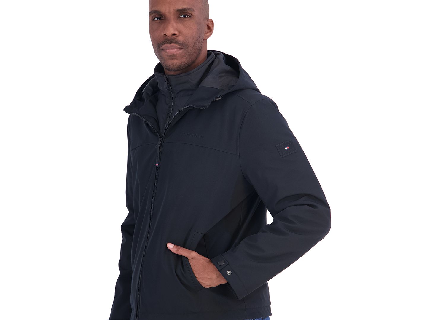 Мужская куртка Tommy Hilfiger Open Bottom Soft Shell Bib, цвет: Чёрный — фото 3