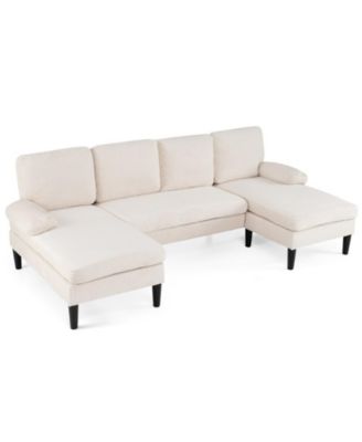 101.5in x 49.5in x 28.5in U-Shaped Sectional Couch with Double Chaise for Living Room
