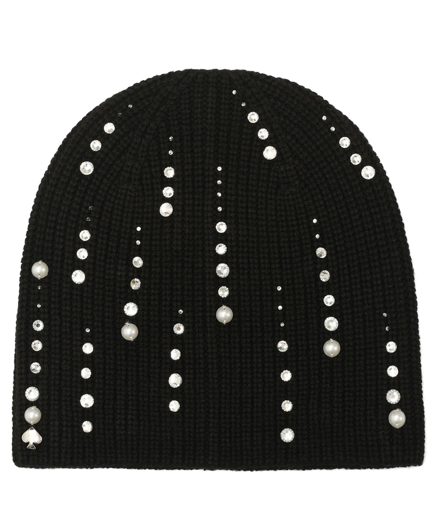 Женская шапка Kate Spade New York Drip Embellished Knit, цвет: Чёрный — фото 1