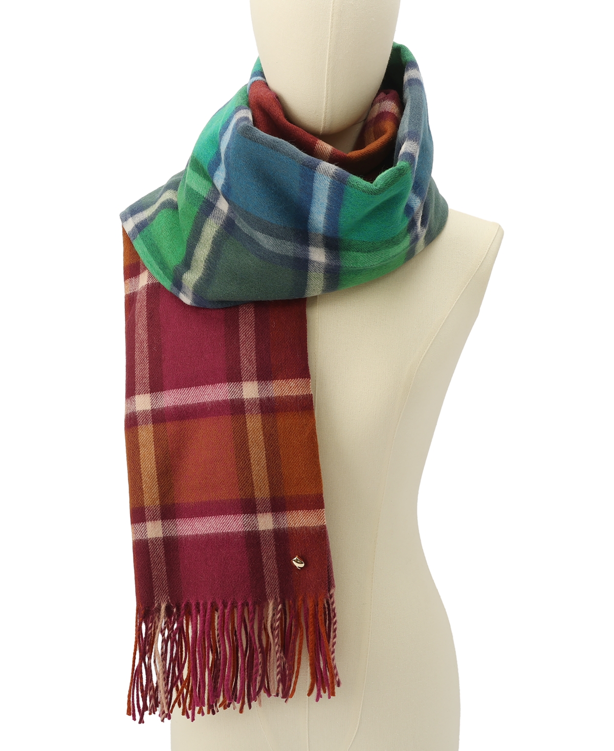 kate spade new york Women's Plaid Mix Yarn-Dyed Scarf