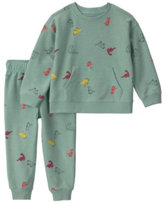 Carters' Toddler Boys' 2T-5T Crewneck Dinosaur French Terry Sweatshirt and Pants, 2-Piece Set