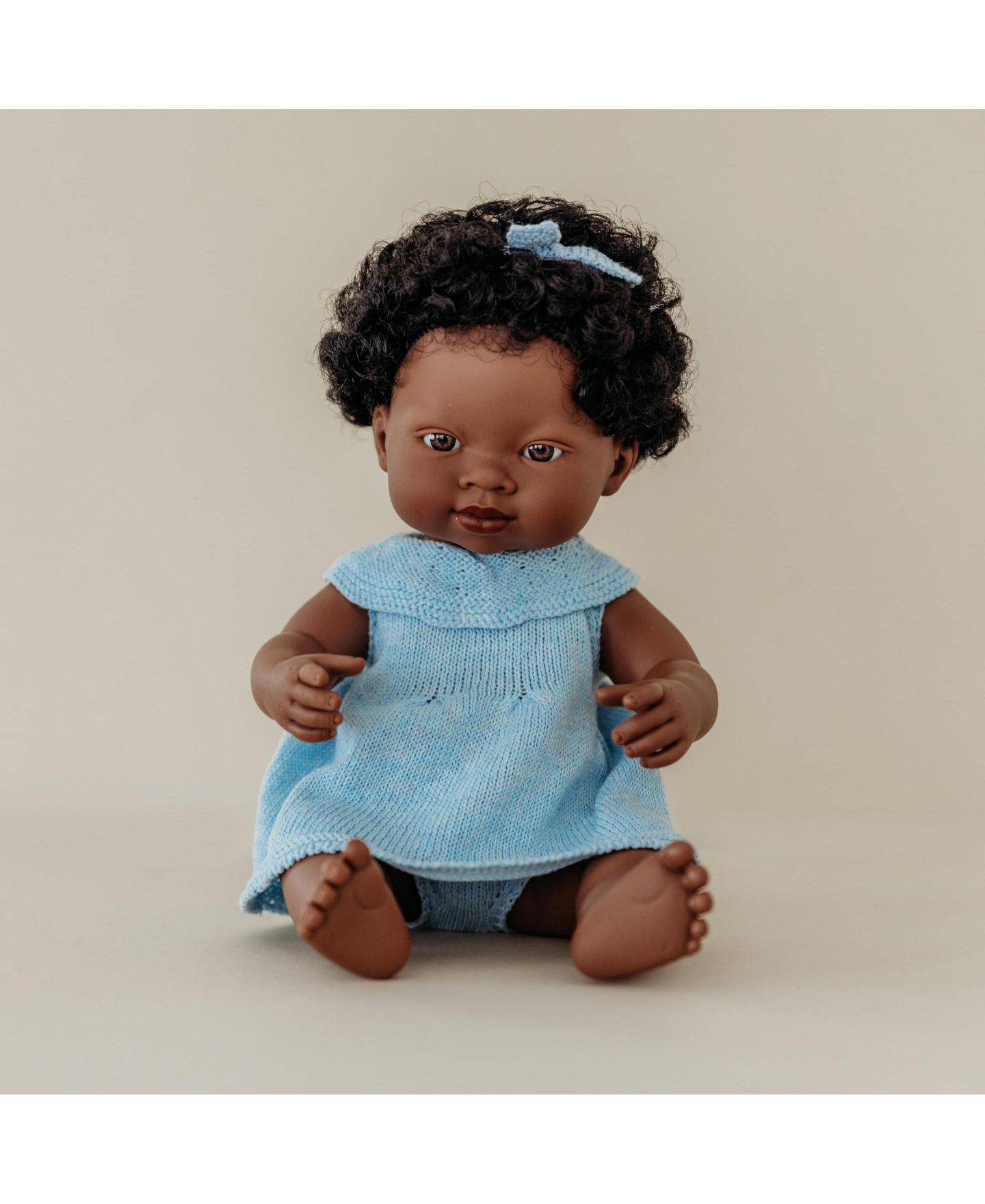 Детская кукла MINILAND Baby Girl Anatomically Correct Articulated 15" Baby Doll, Ages 10 Months+, цвет: Dark Skin — фото 6