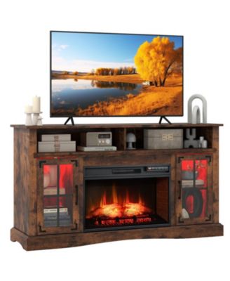Fireplace TV Stand with Remote Control and Thermostat for TVs Up to 50 in