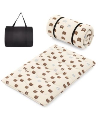 Full Size Foldable Futon Mattress with Washable Cover and Carry Bag