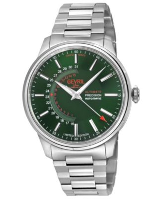 Men's Swiss Made Guggenheim Swiss Automatic Silver Stainless Steel Bracelet Watch
