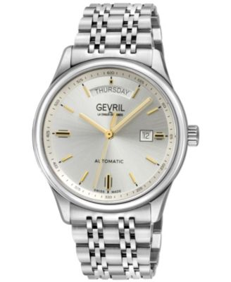 Men's Swiss Made Excelsior Swiss Automatic Silver Stainless Steel Bracelet Watch