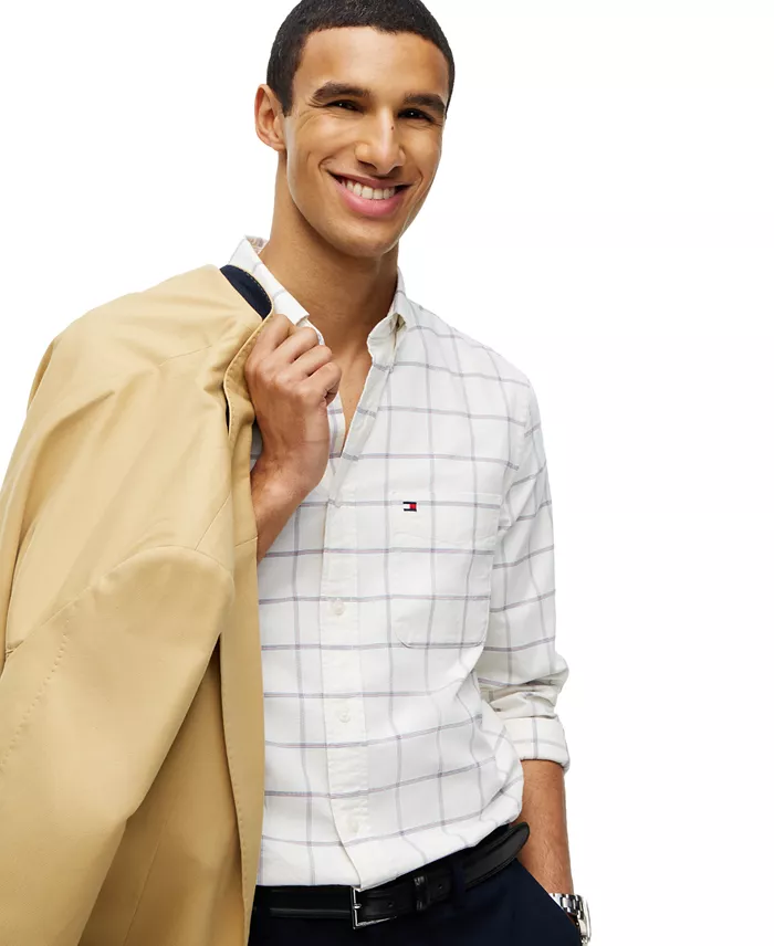 Men's Heritage Regular-Fit Oxford Windowpane Shirt - thumbnail 3