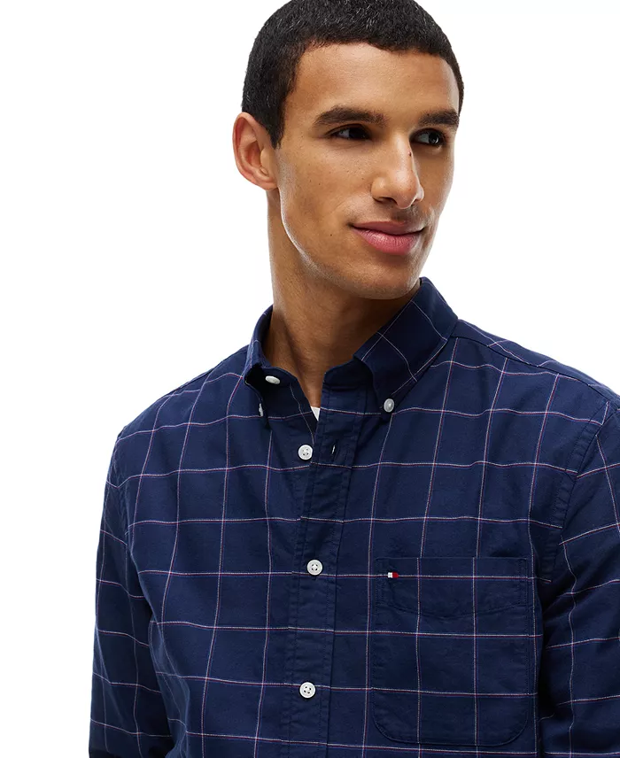 Men's Heritage Regular-Fit Oxford Windowpane Shirt - thumbnail 7