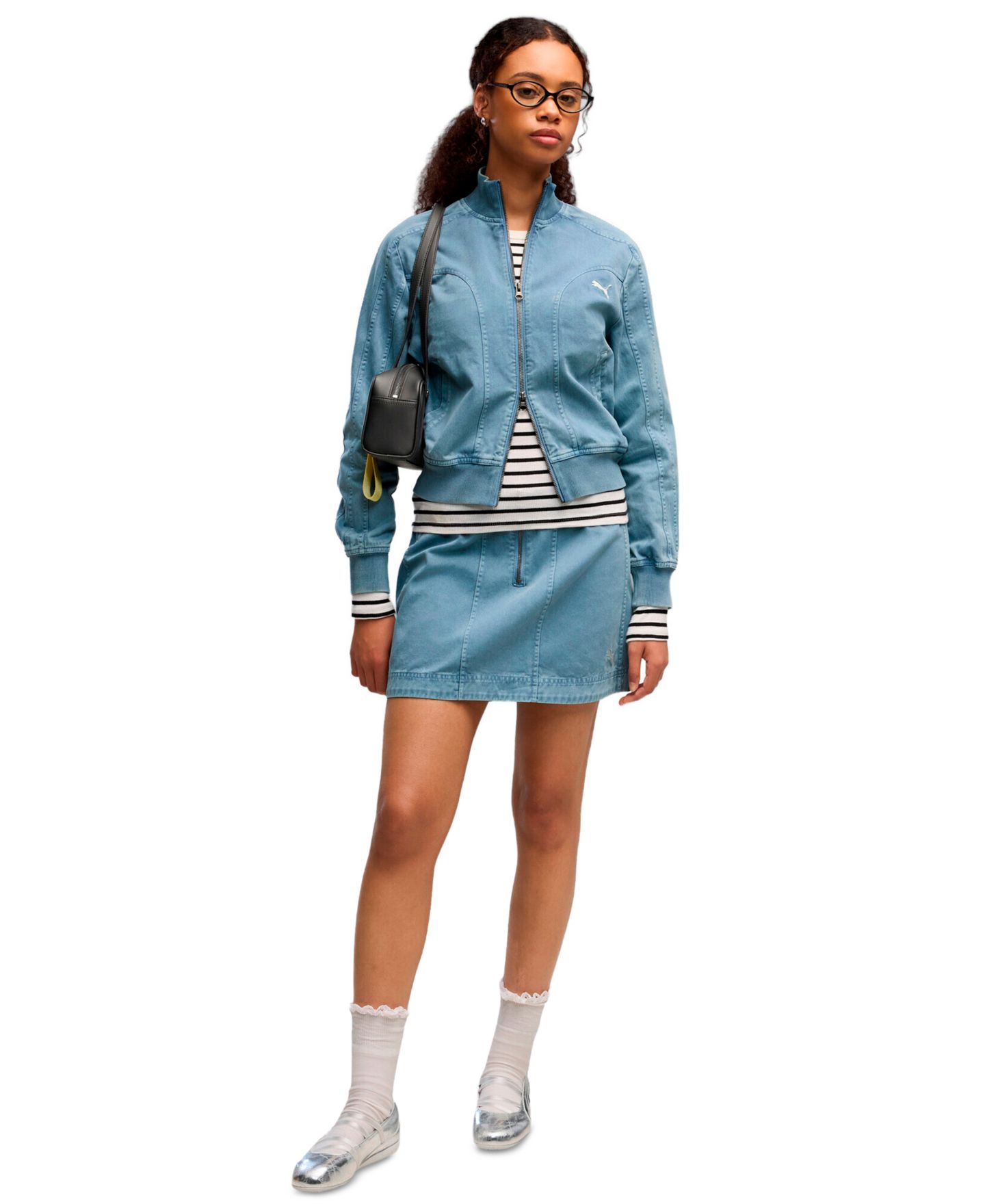 Женская куртка Puma Future Archive Washed-Twill Bomber Short, цвет: Холодный синий — фото 2