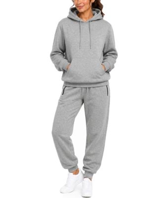 Studio JK Women’s Loose Fit Soft Fleece Cotton Blend Pullover Hoodie and Sweatpants Jogging Set