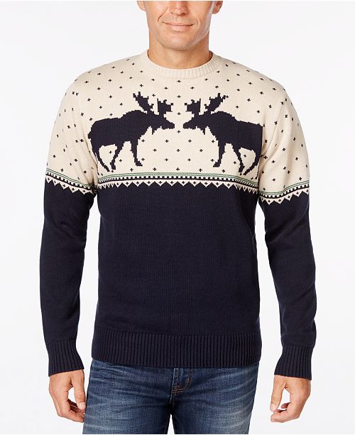 Weatherproof Vintage Weatherproof Men's Moose Sweater, Classic Fit