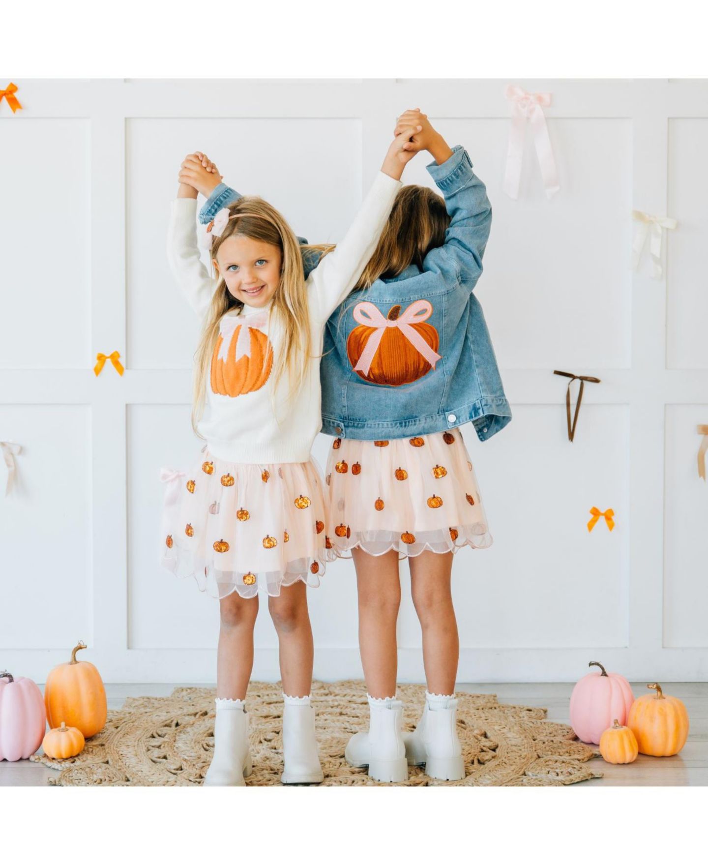 Куртка Sweet Wink Coquette Pumpkin Sequin Patch Denim для девочек-малышей, цвет: Джинсовый — фото 5