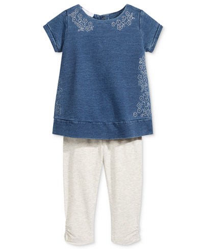 First Impressions 2-Pc. Floral Sweatshirt Tunic & Leggings Set, Baby Girls (0-24 months), Only at Macy's