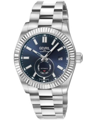 Men's Swiss Made West Village Swiss Automatic Silver Stainless Steel Bracelet Watch